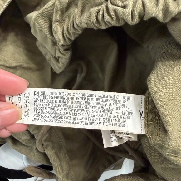 Forever 21 M Field Jacket Olive Green Zip Up Detachable Hood Utility Grunge Y2K - Picture 5 of 5